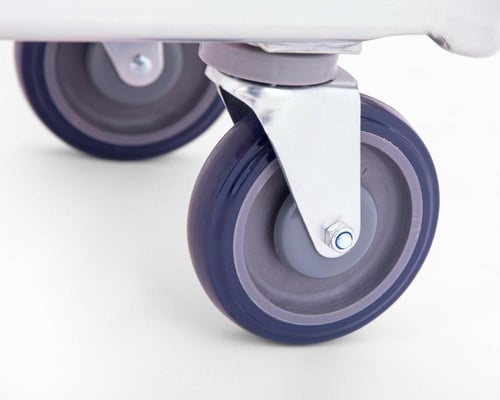 عربة تسوق بلاستيك رصاصي قاعدة حديد