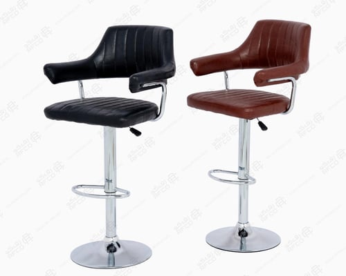 كرسي كاشير جلد بني احمر