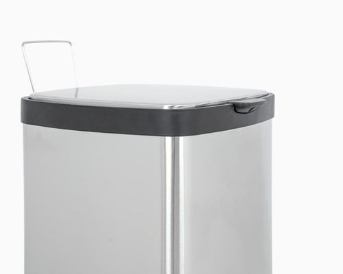سلة نفايات دعاسة استيل مطفي مستطيل