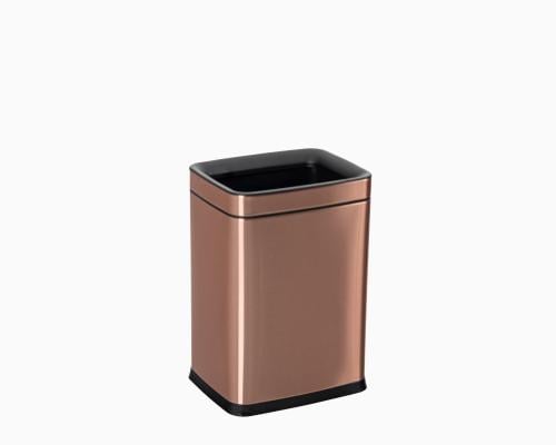 سلة مهملات طبقتين استيل لون نحاسي