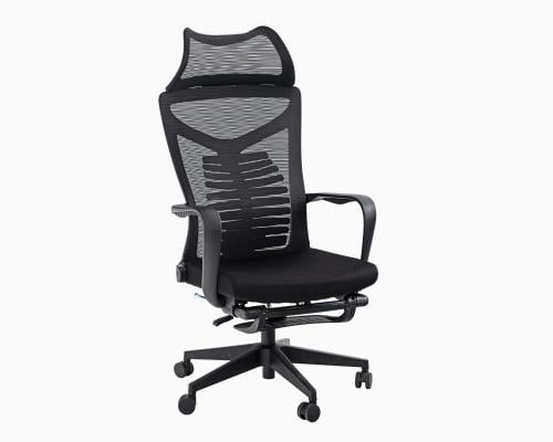 كرسي مكتبي شبكي بمسند للقدمين