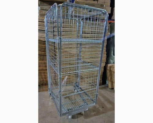 عربة تخزين لوجستية مجلفنة للمستودعات قابلة للطي