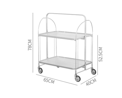 عربية تقديم زجاج 2 رف استيل TR004