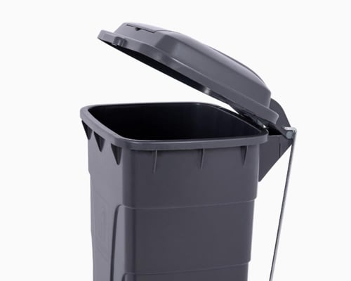 سلة نفايات رصاصي