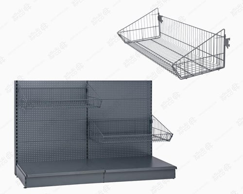 سلال رصاصي على رفوف السوبر ماركت