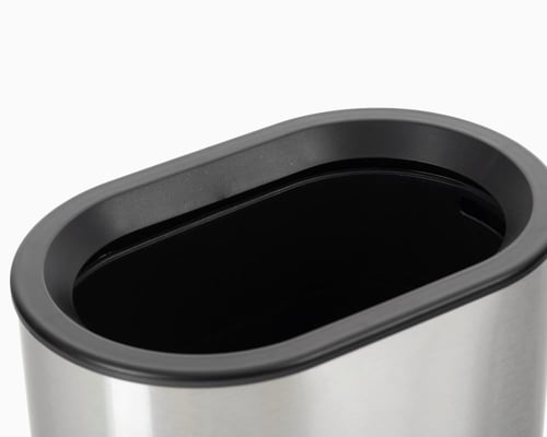 سلة مهملات طبقتين شكل بيضاوي استيل