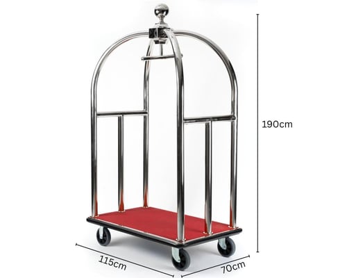 عربة استقبال فندقية فضي كبير