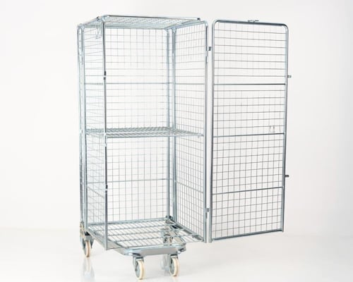 عربة تخزين لوجستية مجلفنة للمستودعات قابلة للطي