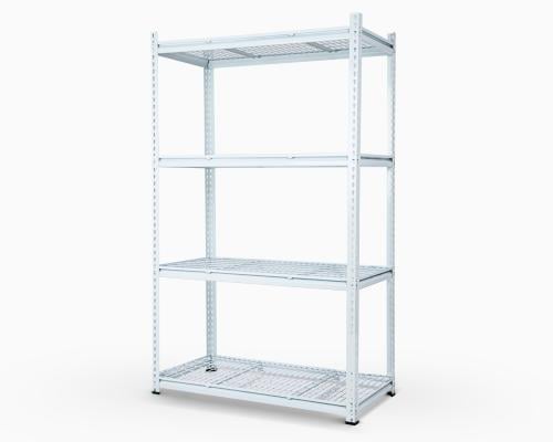 ارفف حديد ابيض 4 رفوف شبك حمولة 200kg لكل رف
