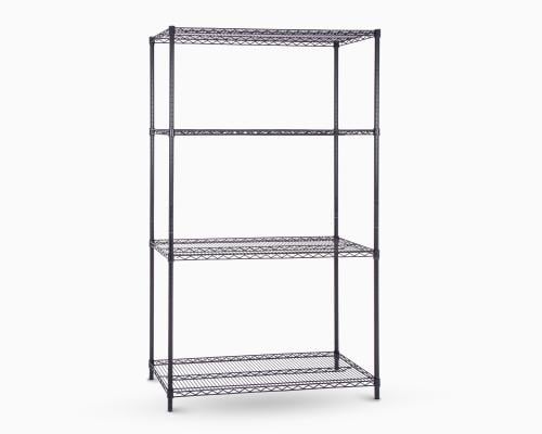 رف تخزين شبك 4 ارفف اسود حمولة 200 kg لكل رف