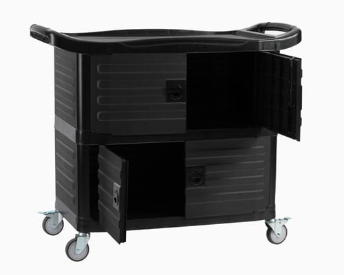 عربة خدمة بلاستيك مغلقة