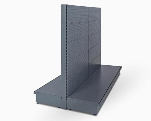 رفوف سوبرماركت مخرم وسطي 100 سم بدون رفوف رصاصي