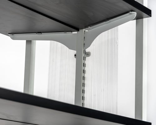 استاند عرض خشب اسود على ابيض 8 رف جهتين