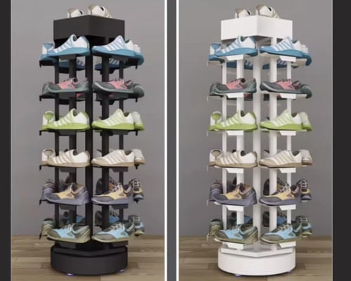 استاند عرض احذية سداسي دوار