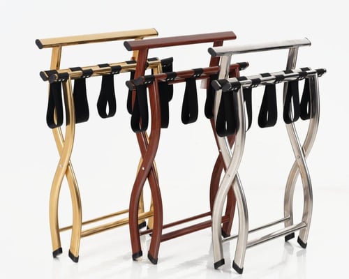 حامل شنط فندقي ذهبي