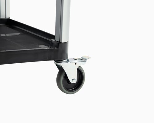 عربة تقديم بلاستيك أسود