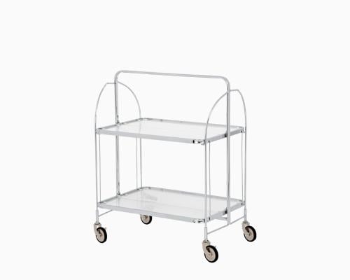 عربية تقديم زجاج 2 رف استيل TR004