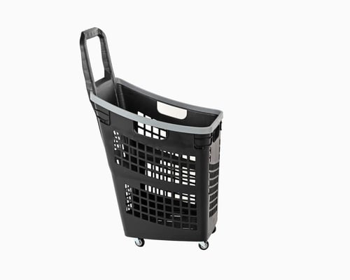 سلة تسوق سحب بلاستيكية 60 لتر ب4 كفرات