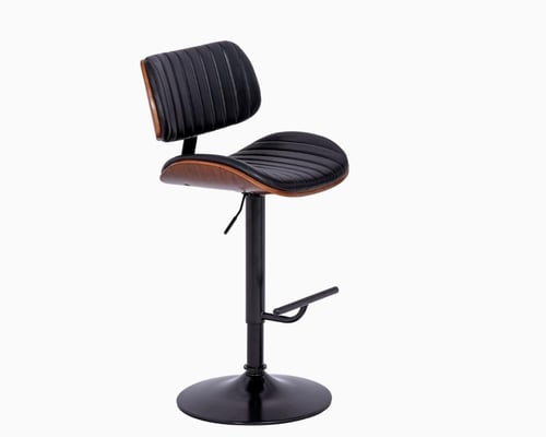 كرسي بار جلد خشب