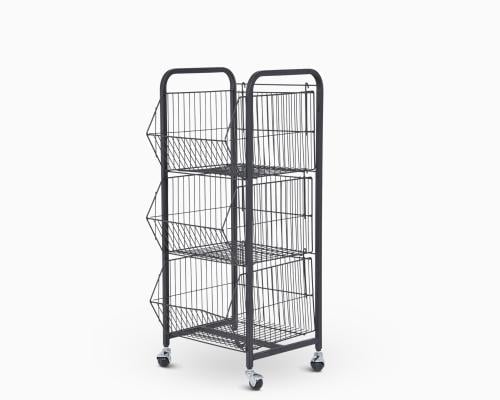 استاند سلات تسالي شبك بعجلات 60*40 سم