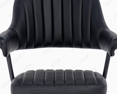 كرسي كاشير ابو يد جلد اسود- جديد