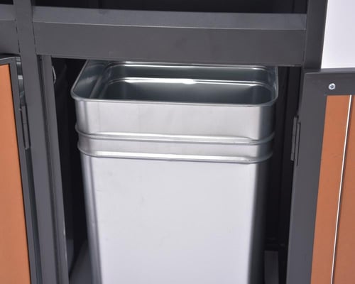 سلة نفايات خارجية 2 سلة خشب