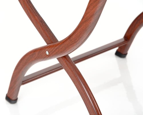 حامل حقائب فندقي معدني لون خشبي