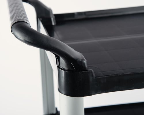 عربة تقديم بلاستيك أسود