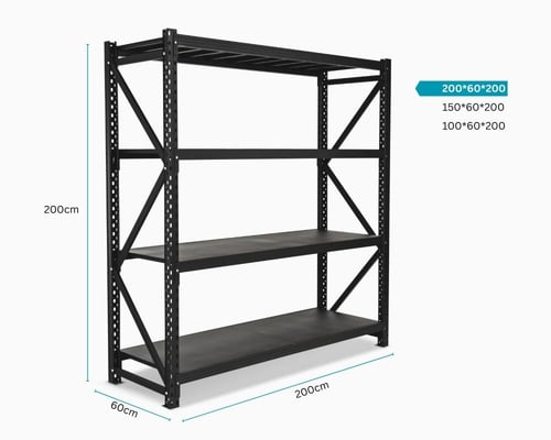 رفوف مستودعات حديد 4 أرفف – حمولة 300 كجم لكل رف -...