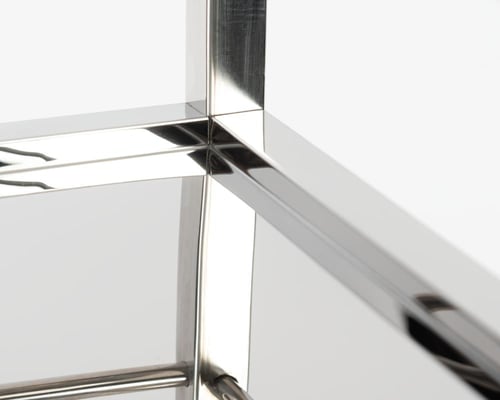 عربة تقديم وضيافة ستانلس ستيل فضي