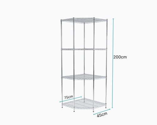 ارفف زاوية شبك كروم
