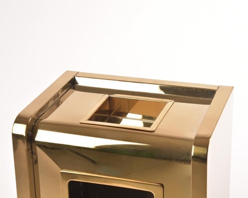 طفاية سجائر فاخرة مع سلة مهملات فندقية ذهبية