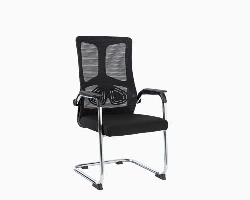 كرسي انتظار مكتبي ثابت شبك اسود