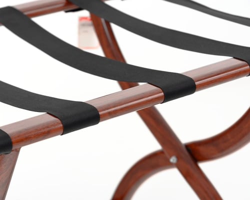 حامل حقائب فندقي معدني لون خشبي