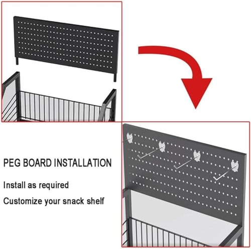 استاند 4 رف شبك مستطيل مع واجهة مخرمة
