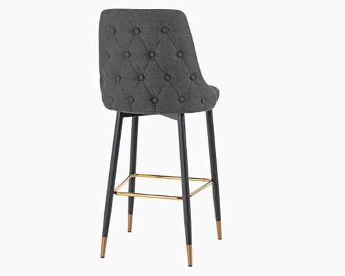 كرسي بار قماش رمادي غامق