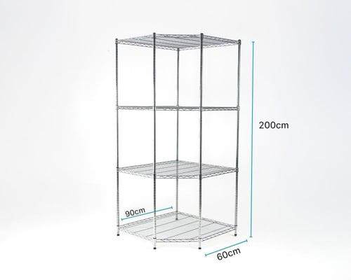 ارفف زاوية شبك كروم