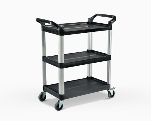 عربة تقديم بلاستيك أسود