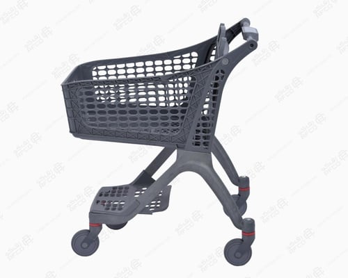 عربة تسوق بلاستيك رصاصي