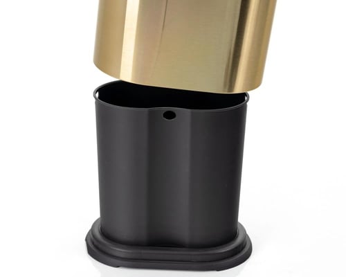 سلة مهملات طبقتين شكل بيضاوي استيل