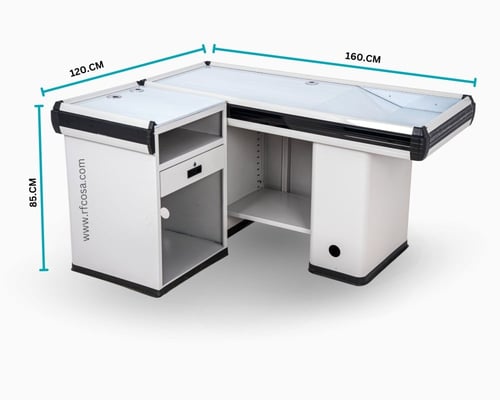 كاشير سوبر ماركت ابيض مستقيم 160.سم