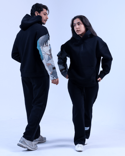 هودي أسود انمي _Black anime hoodie