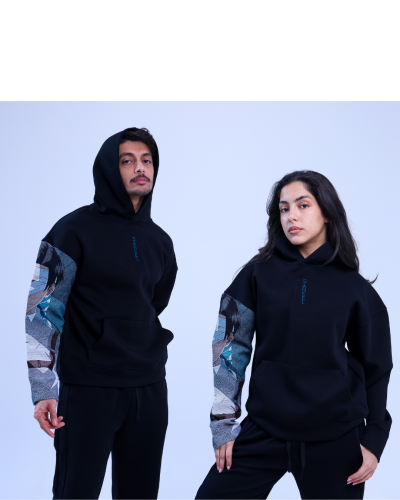 هودي أسود انمي _Black anime hoodie