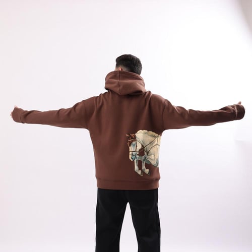 هودي اوفر سايز للجنسين بني