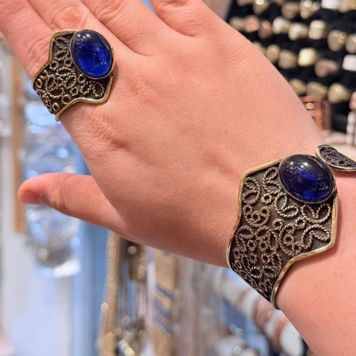 Copper bracelet and ring set