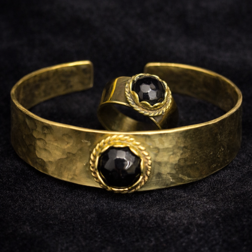 My daughter's set, a pure copper bracelet and ring