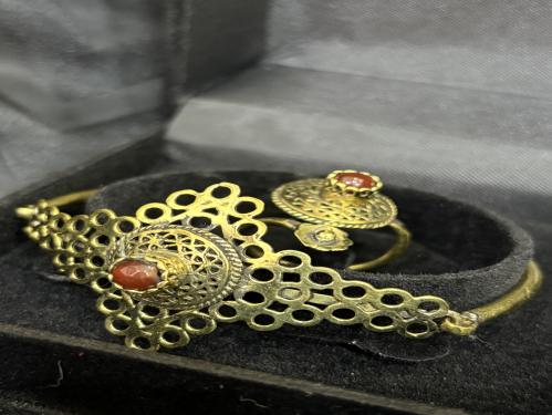 Pure copper bracelet and ring set