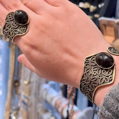Copper bracelet and ring set