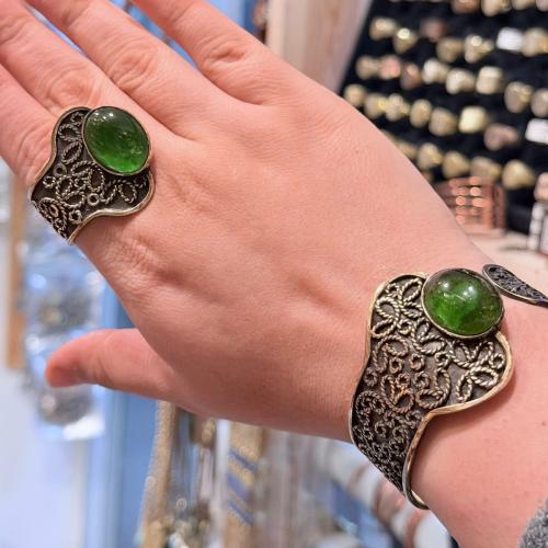 Copper bracelet and ring set