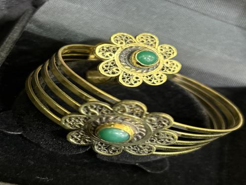 Pure copper bracelet and ring set